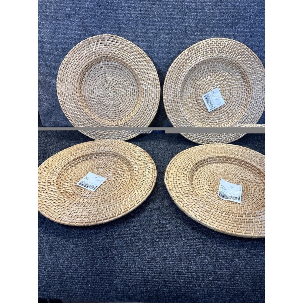 Vtg~IKEA~Woven Plate Chargers~12.5"~Set of 4~1999